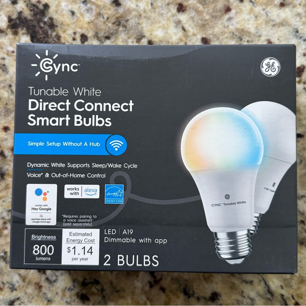 GE Cync Tunable White Direct Connect smart bulbs